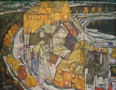 Croissant de maisons II (Ville insulaire) - Egon Schiele